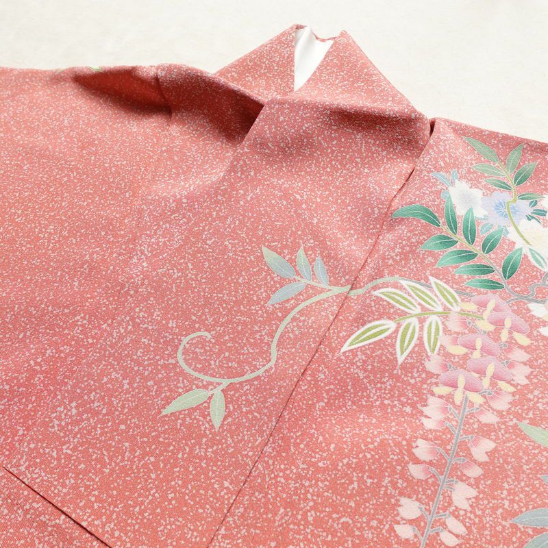 訪問着 良品 落款入り 縮緬 正絹 人物・動物柄 袷仕立て 身丈160cm 裄丈67cm フォーマル 着物 ピンク_画像17