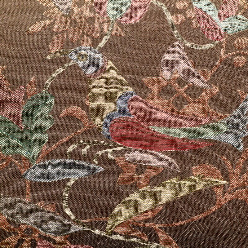 袋帯 太鼓柄 フォーマル用 正絹 人物・動物柄 金糸 帯 茶_画像2