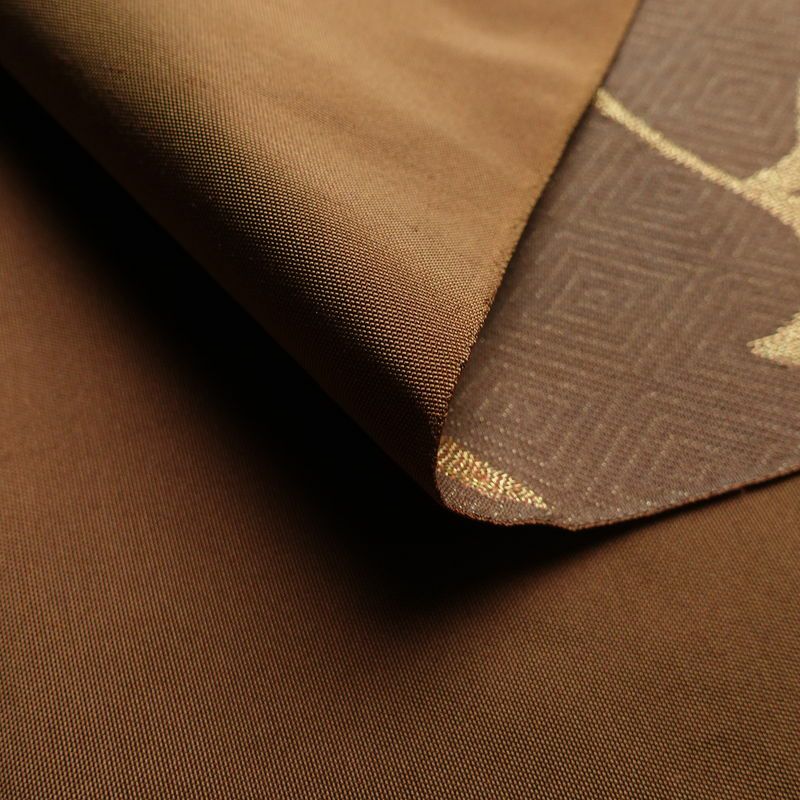 袋帯 太鼓柄 フォーマル用 正絹 人物・動物柄 金糸 帯 茶_画像11