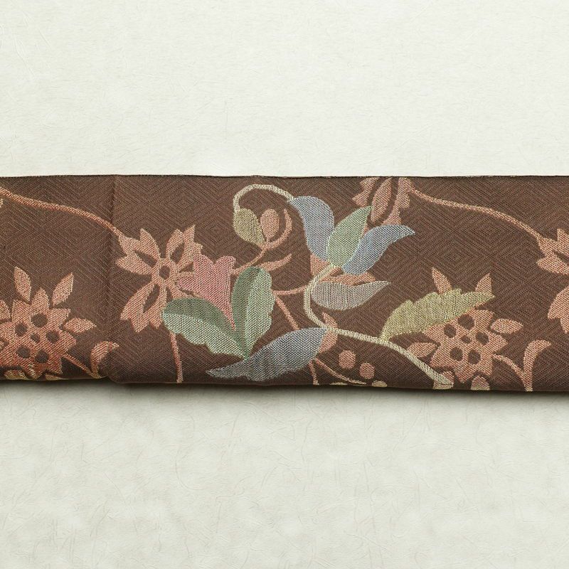袋帯 太鼓柄 フォーマル用 正絹 人物・動物柄 金糸 帯 茶_画像15