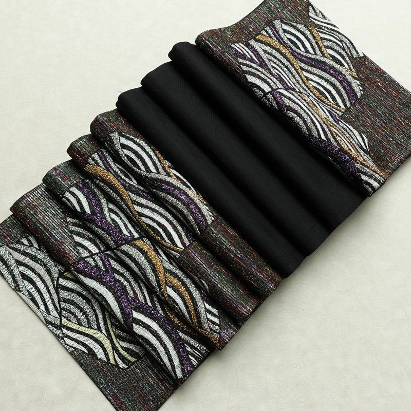 袋帯 天目織 六通柄 フォーマル用 正絹 流水・波柄 箔 金糸 銀糸 帯 多色使い_画像20