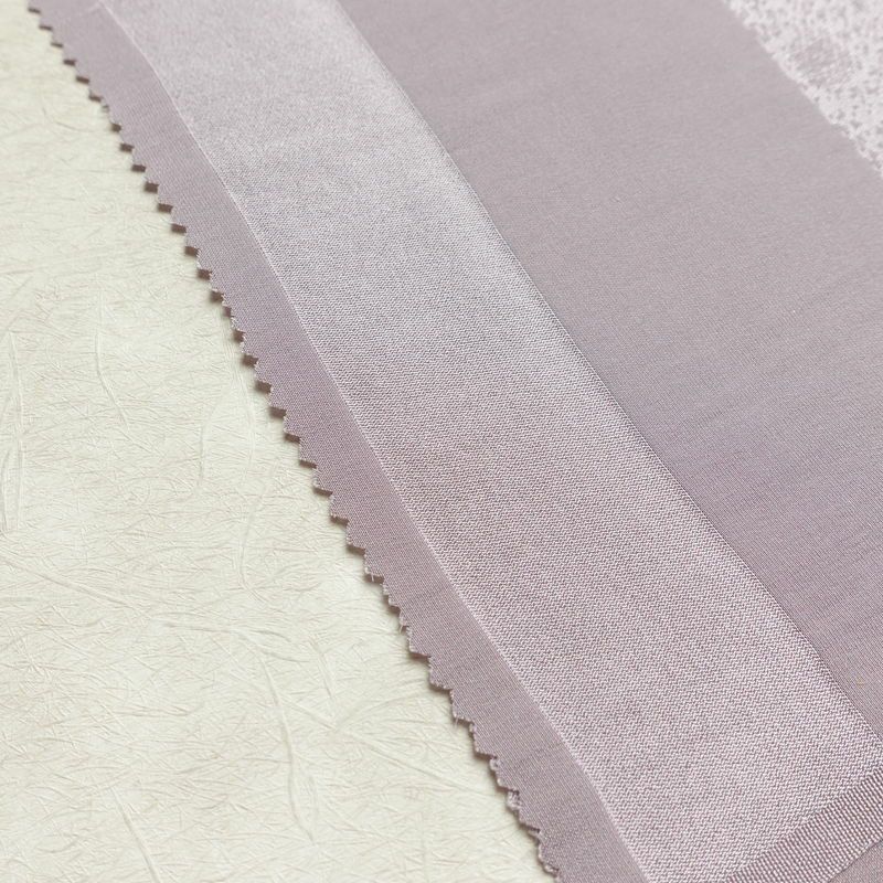 帯揚げ 綸子 正絹 木の葉・植物柄 箔 和装小物 紫・藤色_画像4