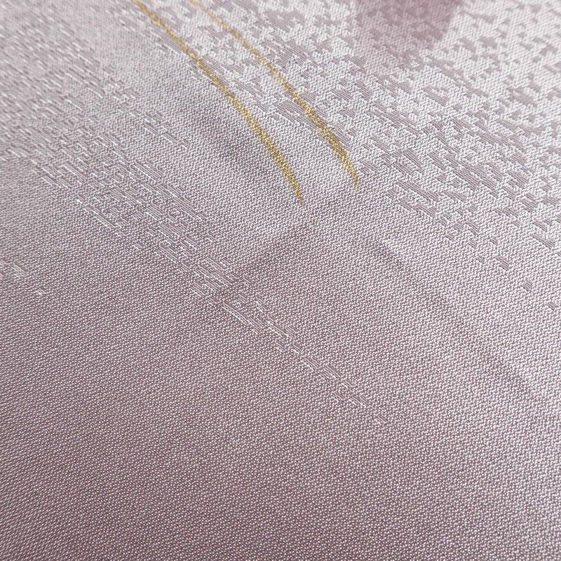 帯揚げ 綸子 正絹 木の葉・植物柄 箔 和装小物 紫・藤色_画像10