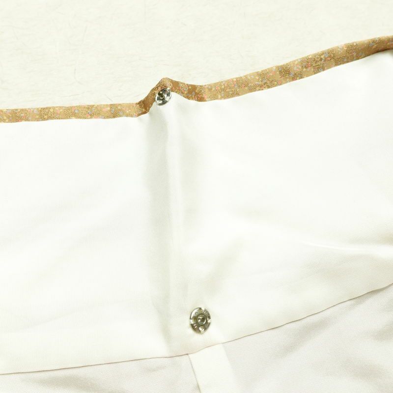 振袖 金駒刺繍 正絹 花柄 袷仕立て 身丈168cm 裄丈67.5cm 箔 金彩 蝶 フォーマル 着物 ピンク_画像20