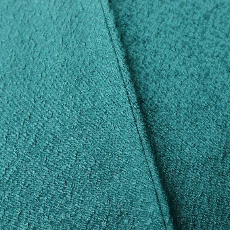 色無地 しつけ糸付き 一つ紋付き 正絹 袷仕立て 身丈148cm 裄丈63cm フォーマル 着物 緑・うぐいす色_画像8