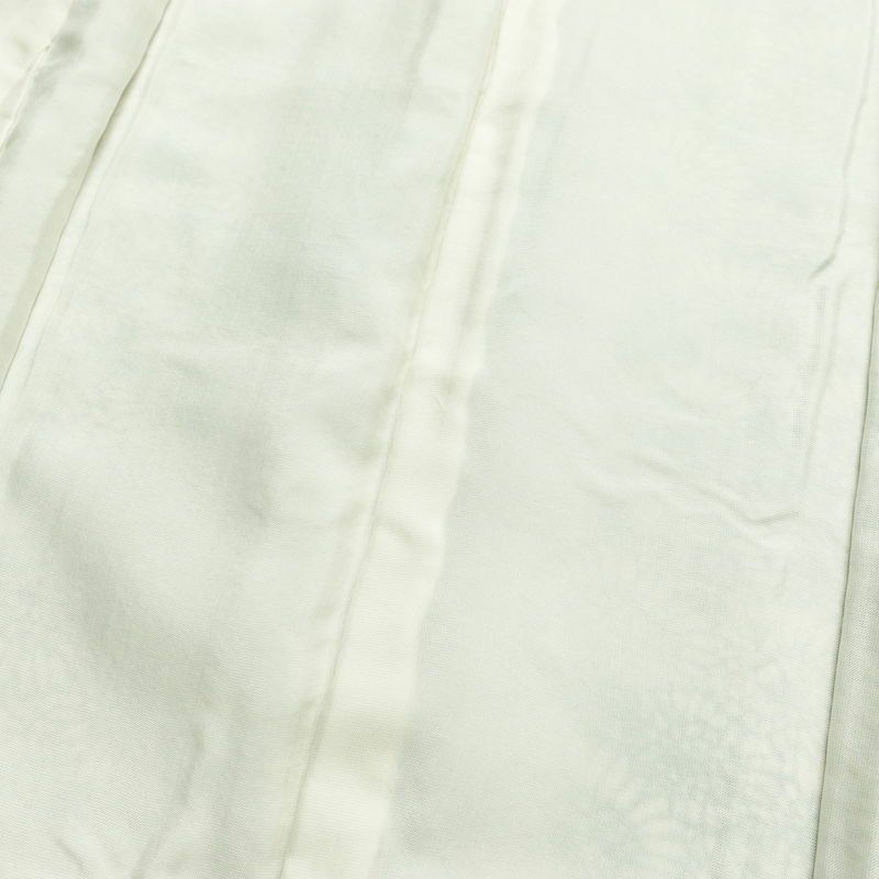 小紋 しつけ糸付き 縮緬 総柄 正絹 花柄 袷仕立て 身丈150.5cm 裄丈64cm 着物 緑・うぐいす色_画像19