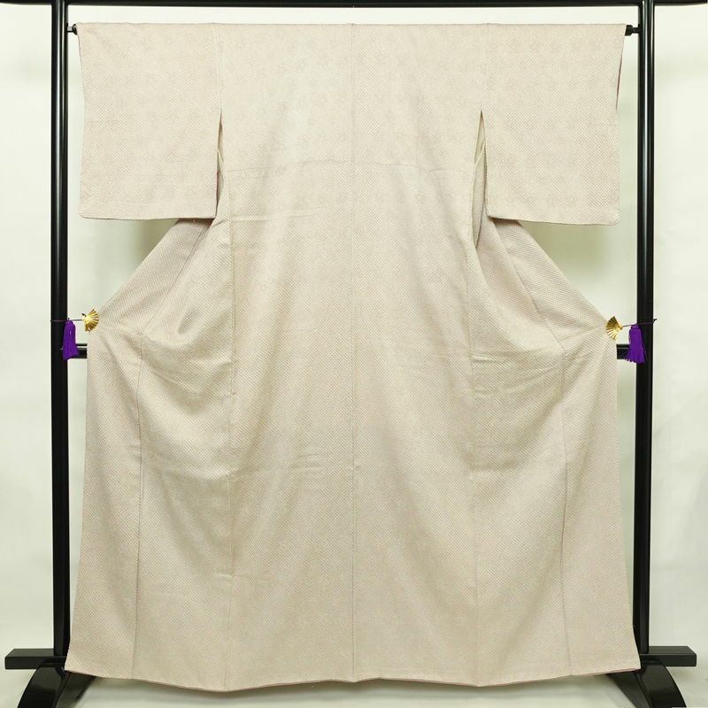 小紋 総絞り 正絹 古典柄 袷仕立て 身丈161.5cm 裄丈65cm 着物 小豆・エンジ_画像1