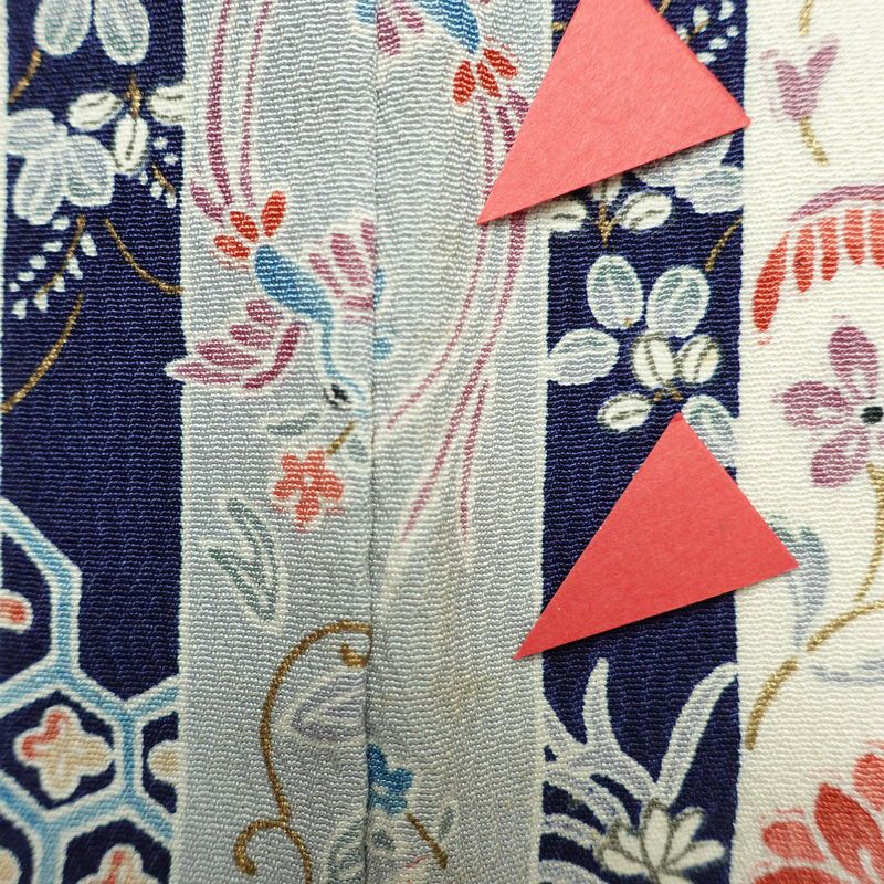 小紋 正絹 縞柄・線柄 袷仕立て 身丈168cm 裄丈68cm 金彩 着物 青・紺_画像13