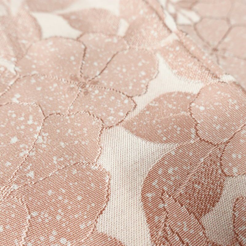 小紋 美品 柄生かし染 しつけ糸付き 一つ紋付き 正絹 花柄 袷仕立て 身丈160cm 裄丈66cm 金彩 着物 ピンク_画像9