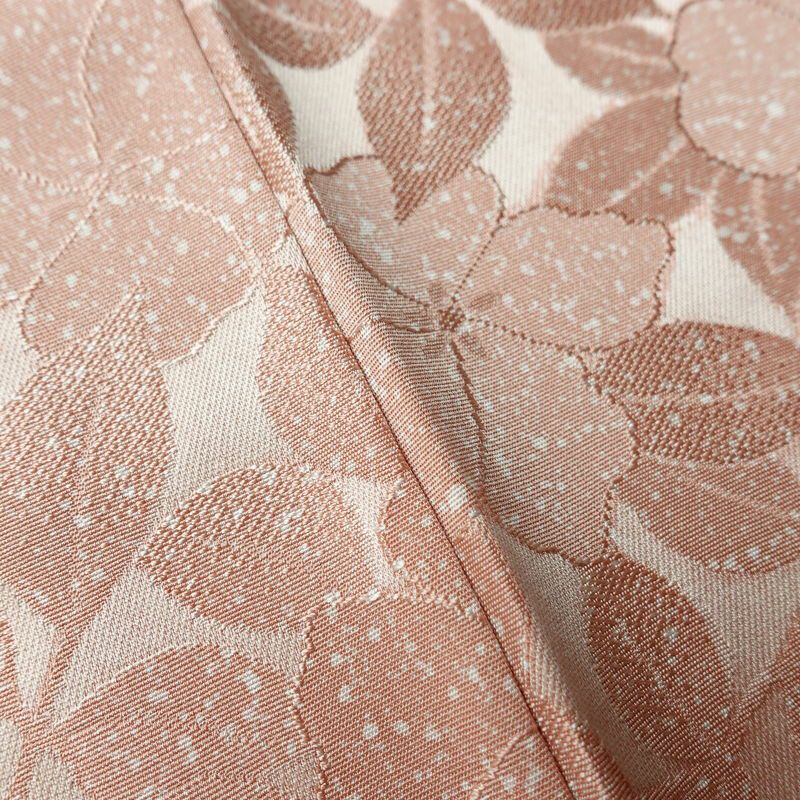 小紋 美品 柄生かし染 しつけ糸付き 一つ紋付き 正絹 花柄 袷仕立て 身丈160cm 裄丈66cm 金彩 着物 ピンク_画像10