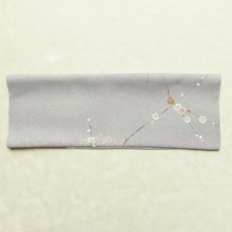 小紋 良品 しつけ糸付き 正絹 花柄 袷仕立て 身丈157.5cm 裄丈66.5cm 箔 着物 紫・藤色_画像21