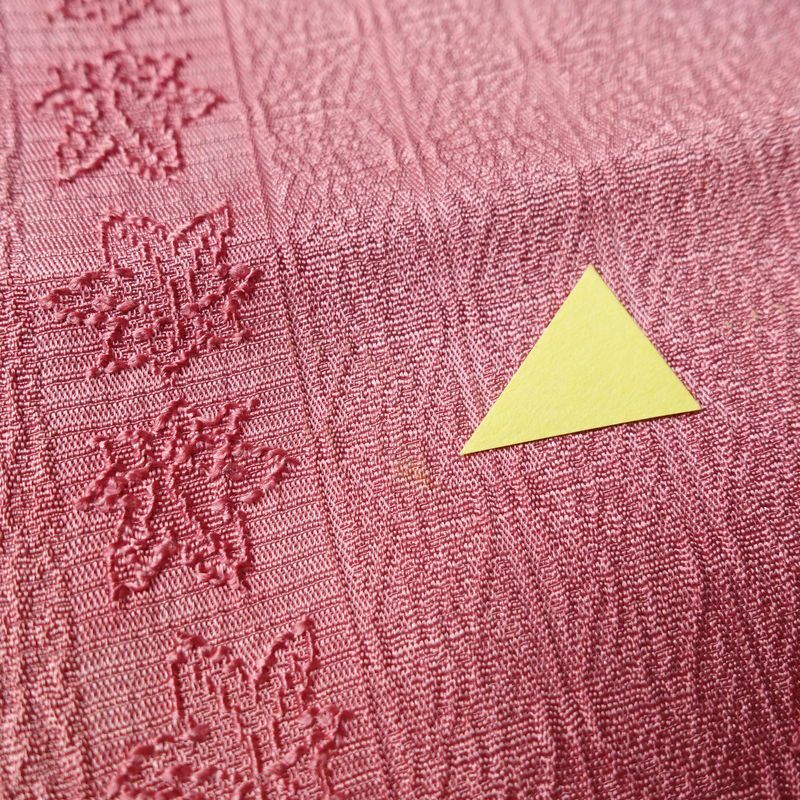 小紋 正絹 花柄 袷仕立て 身丈156cm 裄丈65.5cm 着物 ピンク_画像6