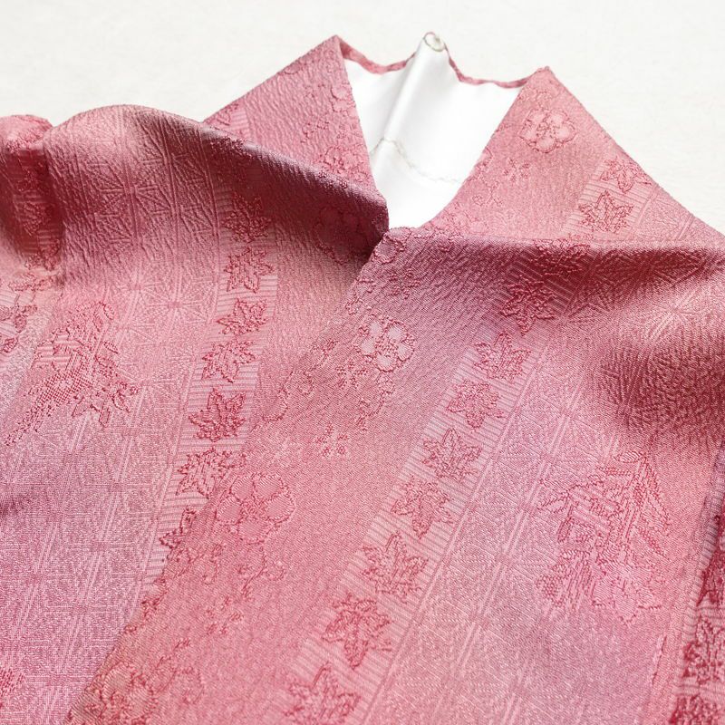 小紋 正絹 花柄 袷仕立て 身丈156cm 裄丈65.5cm 着物 ピンク_画像17