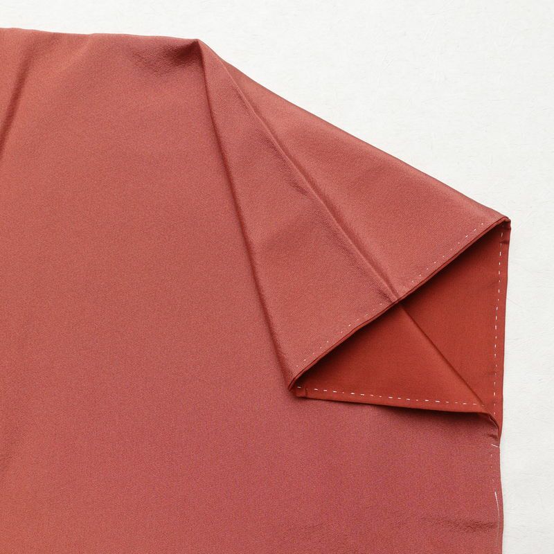 色無地 良品 落款入り 縮緬 一つ紋付き 正絹 無地 袷仕立て 身丈166cm 裄丈67.5cm 一部しつけ糸付き ピンク_画像15