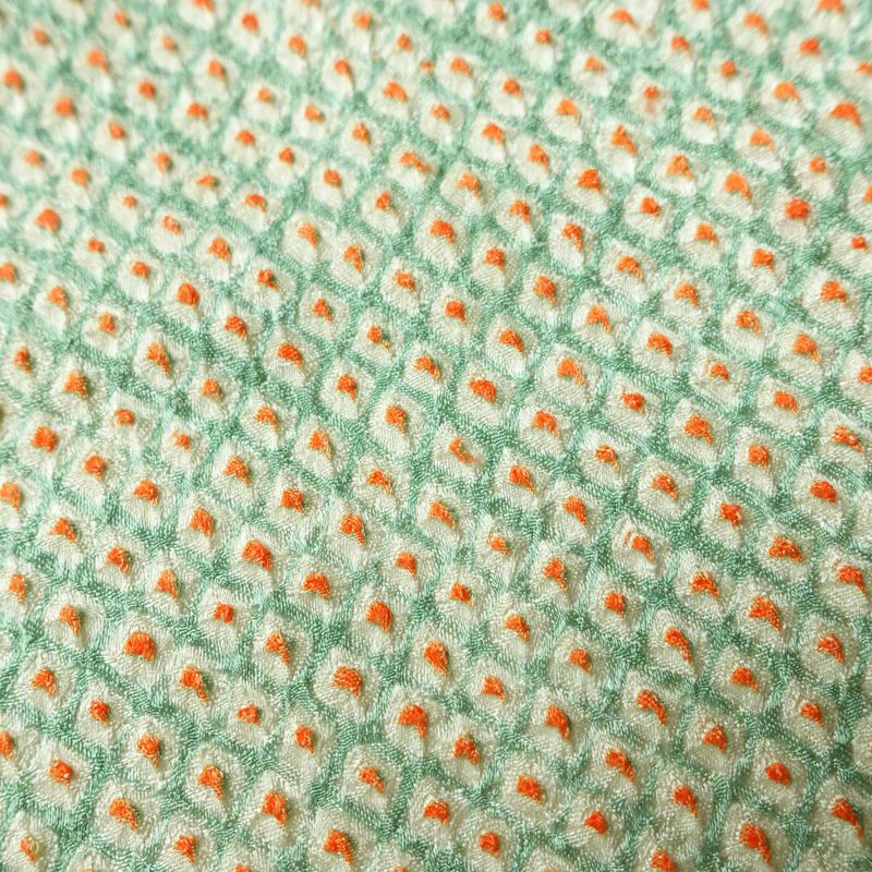 小紋 絞り 総絞り 正絹 古典柄 袷仕立て 身丈155.5cm 裄丈66.5cm 着物 緑・うぐいす色_画像7