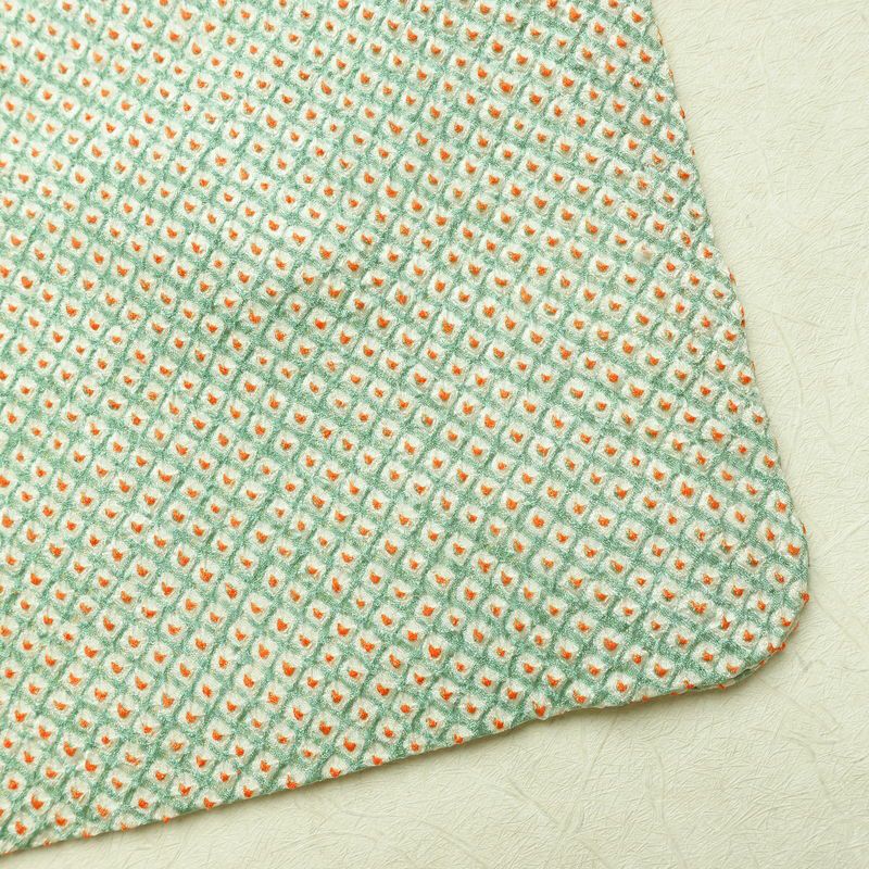 小紋 絞り 総絞り 正絹 古典柄 袷仕立て 身丈155.5cm 裄丈66.5cm 着物 緑・うぐいす色_画像13