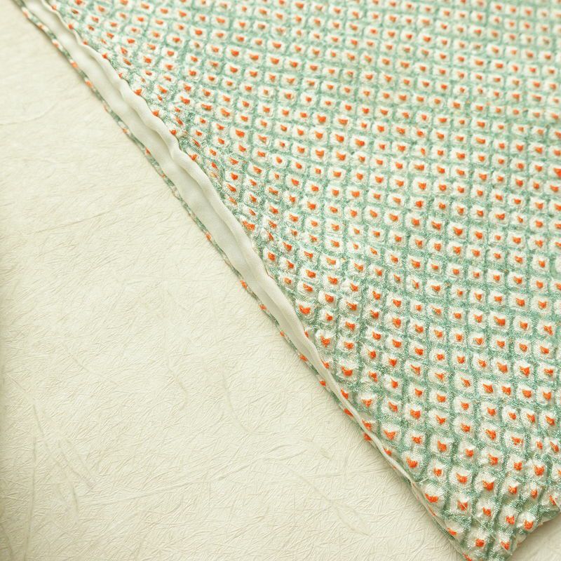 小紋 絞り 総絞り 正絹 古典柄 袷仕立て 身丈155.5cm 裄丈66.5cm 着物 緑・うぐいす色_画像18