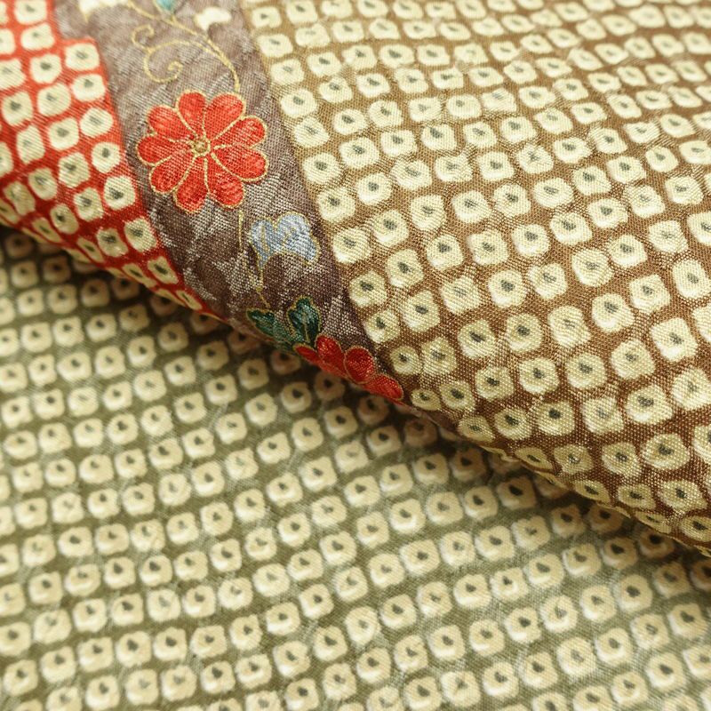 単衣 小紋 ふくれ織 良品 正絹 古典柄 単衣仕立て 身丈158.5cm 裄丈66cm 着物 多色使い_画像20