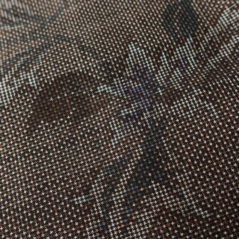 大島紬 良品 純泥染 証紙あり 正絹 木の葉・植物柄 袷仕立て 身丈159.5cm 裄丈63cm 着物 茶_画像7