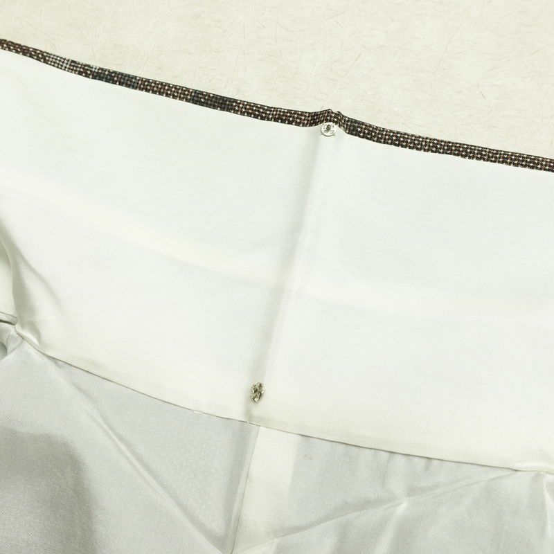 大島紬 良品 純泥染 証紙あり 正絹 木の葉・植物柄 袷仕立て 身丈159.5cm 裄丈63cm 着物 茶_画像17