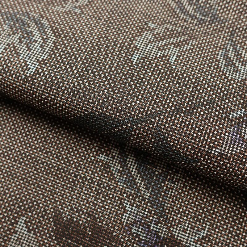 大島紬 良品 純泥染 証紙あり 正絹 木の葉・植物柄 袷仕立て 身丈159.5cm 裄丈63cm 着物 茶_画像18