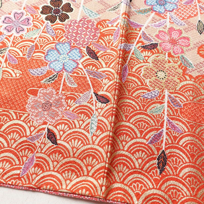 訪問着 美品 正絹 花柄 袷仕立て 身丈158.5cm 裄丈65cm 箔 金彩 フォーマル 華やか 着物 ピンク_画像11