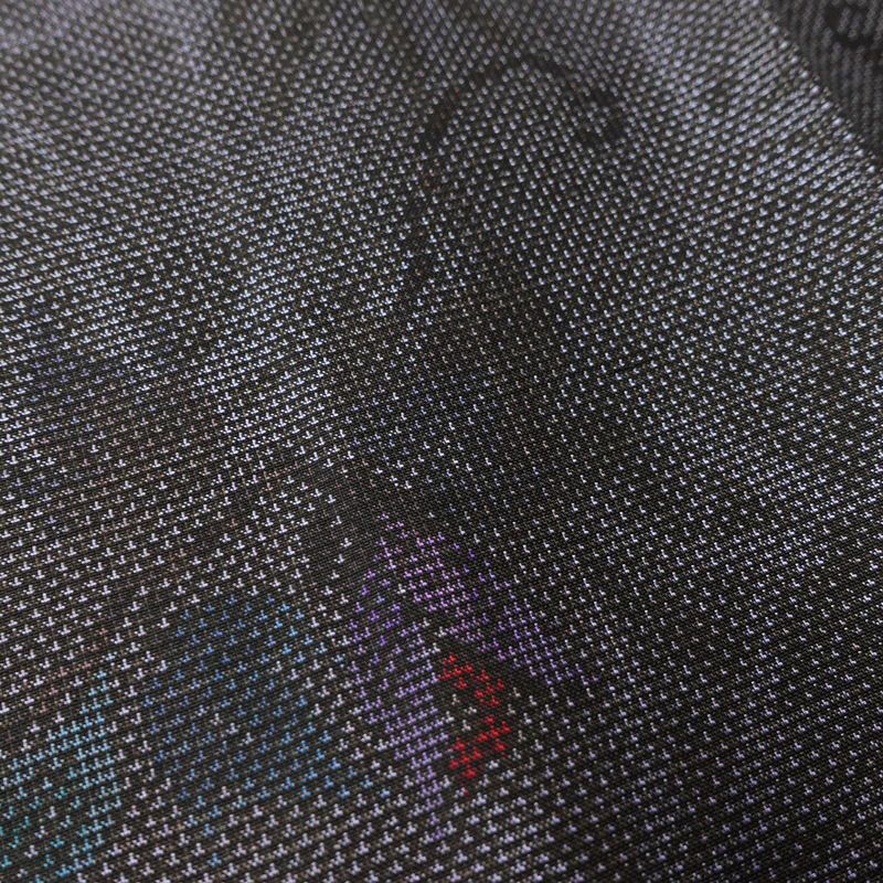 大島紬 良品 証紙あり 正絹 木の葉・植物柄 袷仕立て 身丈166.5cm 裄丈66.5cm 着物 紫・藤色_画像7