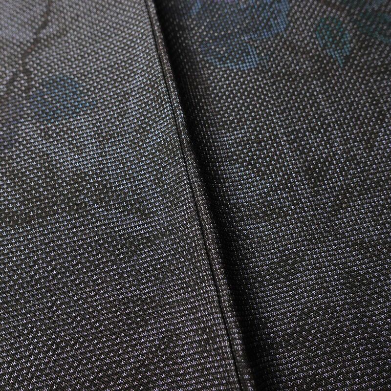 大島紬 良品 証紙あり 正絹 木の葉・植物柄 袷仕立て 身丈166.5cm 裄丈66.5cm 着物 紫・藤色_画像10