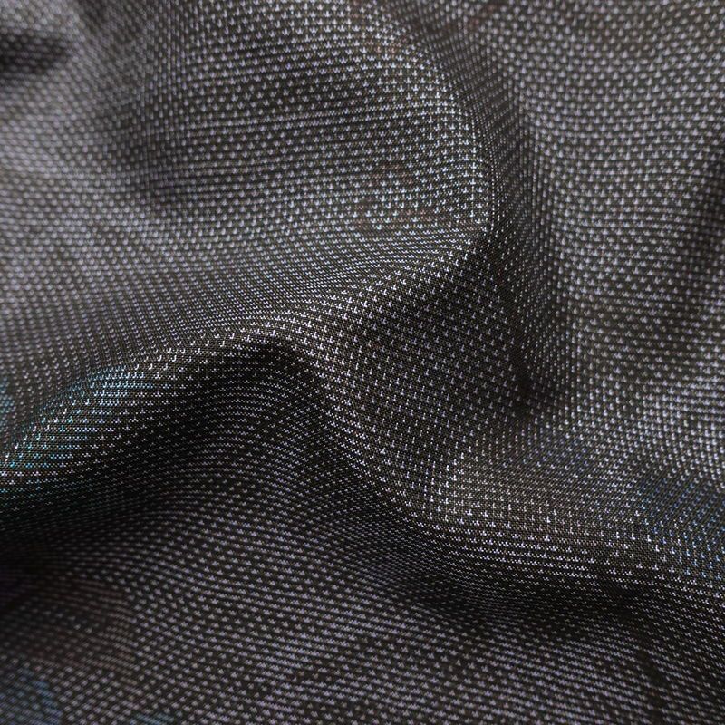 大島紬 良品 証紙あり 正絹 木の葉・植物柄 袷仕立て 身丈166.5cm 裄丈66.5cm 着物 紫・藤色_画像19