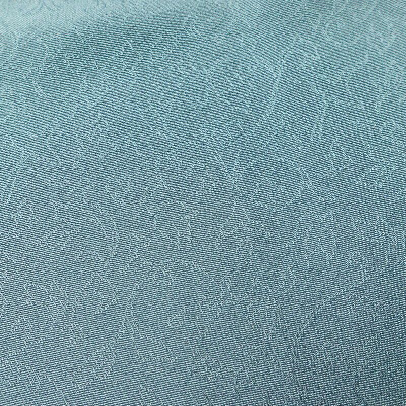 色無地 美品 しつけ糸付き 縮緬 一つ紋付き 正絹 木の葉・植物柄 袷仕立て 身丈158.5cm 裄丈65.5cm 共八掛 フォーマル 着物 青・紺_画像7