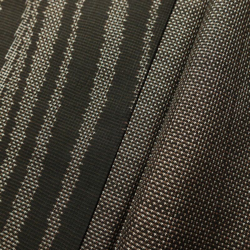 大島紬 良品 証紙なし 正絹 縞柄・線柄 袷仕立て 身丈158cm 裄丈65.5cm 着物 茶_画像8