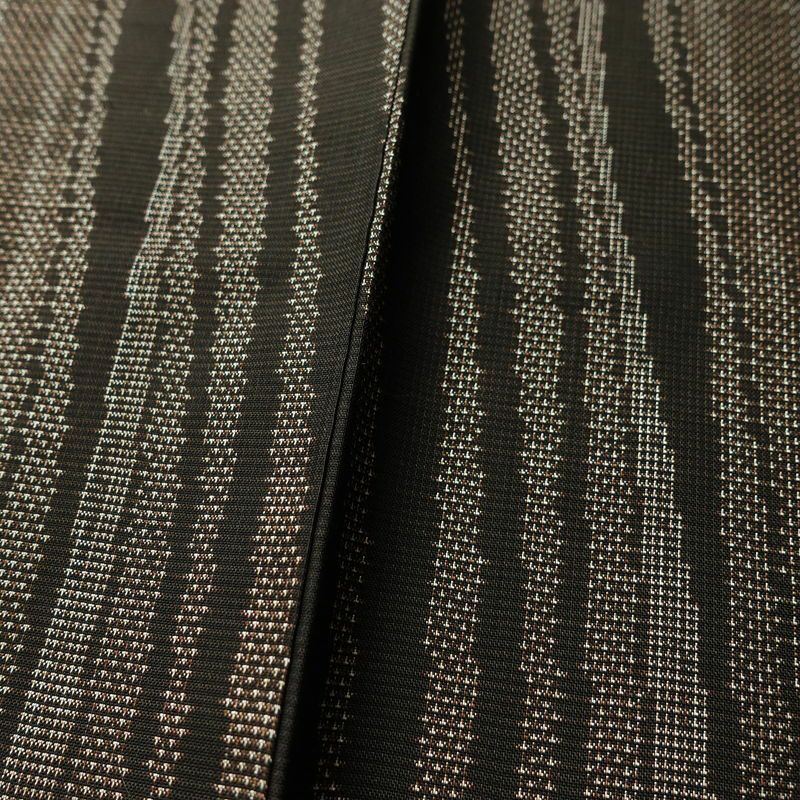 大島紬 良品 証紙なし 正絹 縞柄・線柄 袷仕立て 身丈158cm 裄丈65.5cm 着物 茶_画像10