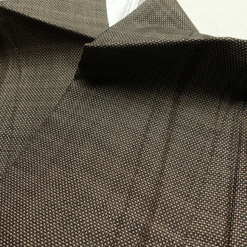 大島紬 良品 証紙なし 正絹 縞柄・線柄 袷仕立て 身丈158cm 裄丈65.5cm 着物 茶_画像17