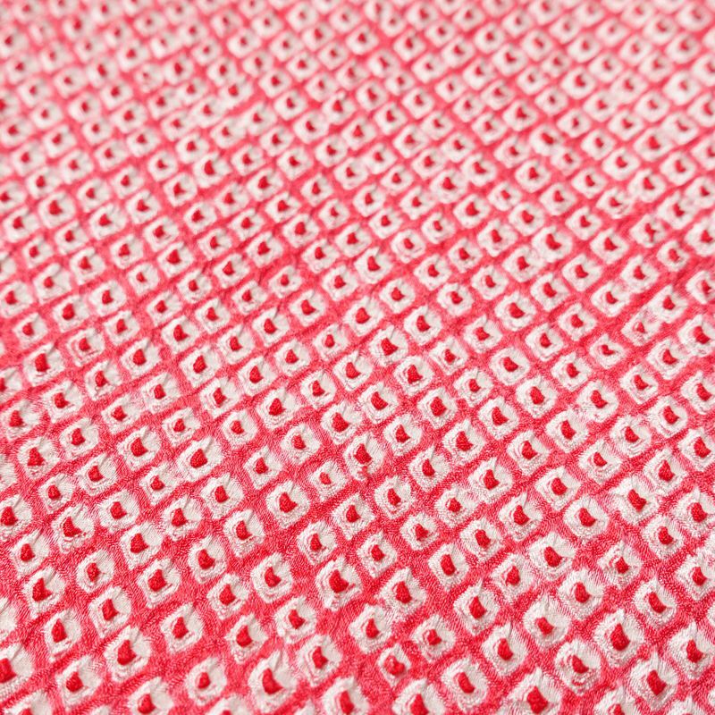 小紋 良品 しつけ糸付き 絞り 総絞り 正絹 古典柄 袷仕立て 身丈158.5cm 裄丈64.5cm 着物 ピンク_画像7