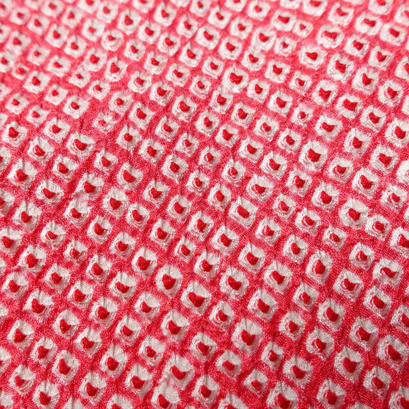 小紋 良品 しつけ糸付き 絞り 総絞り 正絹 古典柄 袷仕立て 身丈158.5cm 裄丈64.5cm 着物 ピンク_画像8