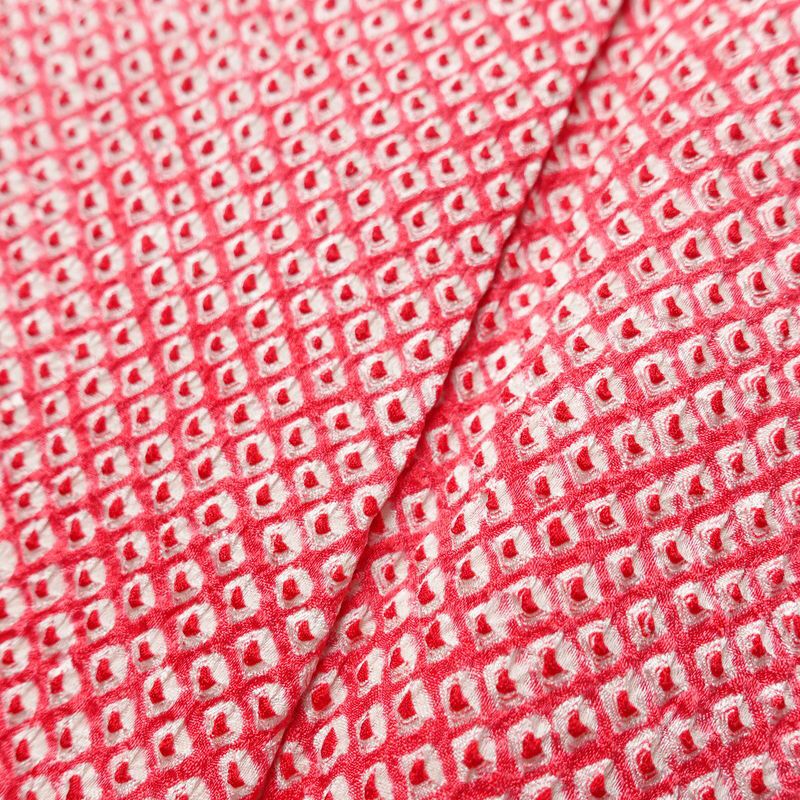 小紋 良品 しつけ糸付き 絞り 総絞り 正絹 古典柄 袷仕立て 身丈158.5cm 裄丈64.5cm 着物 ピンク_画像9