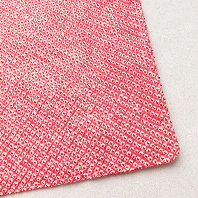 小紋 良品 しつけ糸付き 絞り 総絞り 正絹 古典柄 袷仕立て 身丈158.5cm 裄丈64.5cm 着物 ピンク_画像15