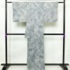 小紋 良品 しつけ糸付き 正絹 花柄 袷仕立て 身丈167cm 裄丈68.5cm 着物 青・紺_画像2