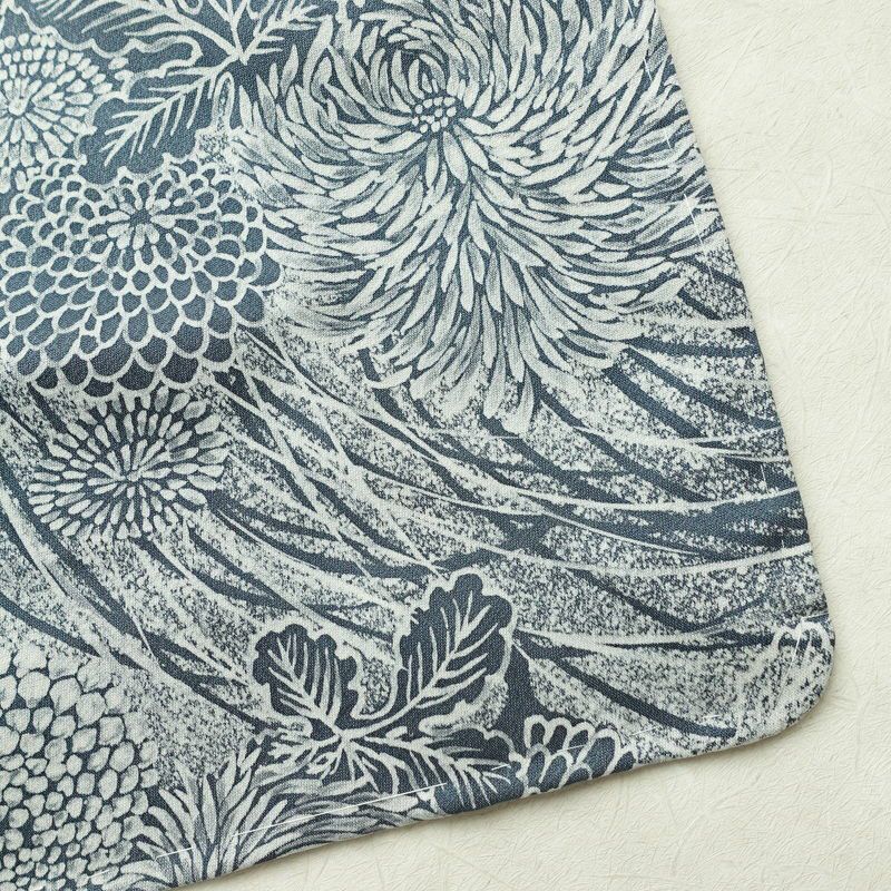 小紋 良品 しつけ糸付き 正絹 花柄 袷仕立て 身丈167cm 裄丈68.5cm 着物 青・紺_画像15