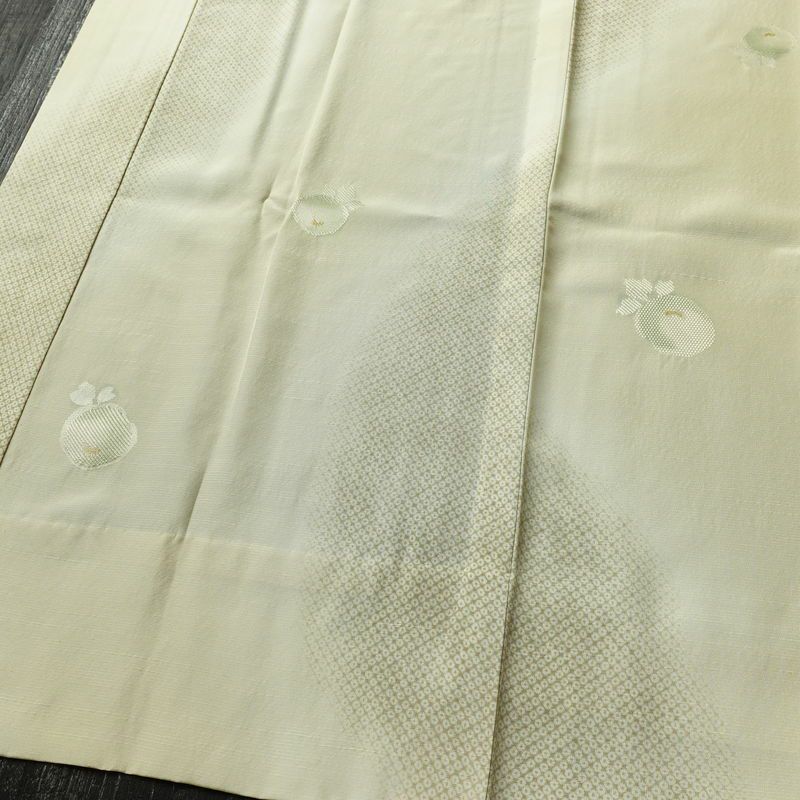 長襦袢 良品 正絹 花柄 袖無双・胴抜き 身丈123.5cm 裄丈67cm ベージュ_画像4