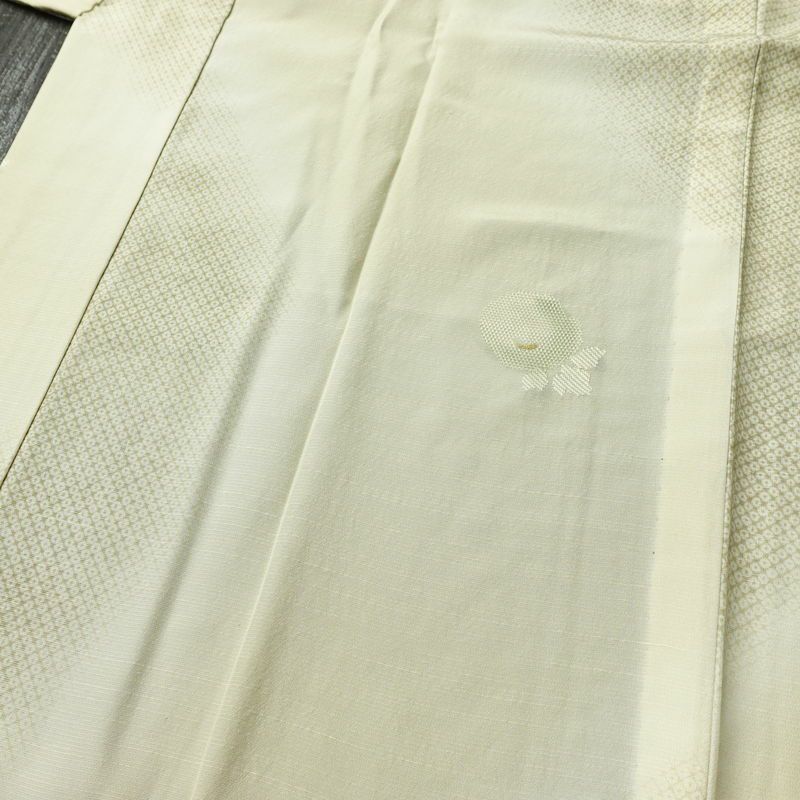 長襦袢 良品 正絹 花柄 袖無双・胴抜き 身丈123.5cm 裄丈67cm ベージュ_画像5