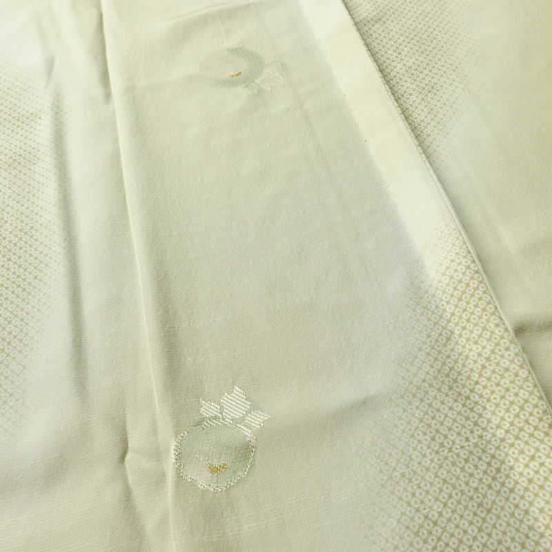 長襦袢 良品 正絹 花柄 袖無双・胴抜き 身丈123.5cm 裄丈67cm ベージュ_画像6