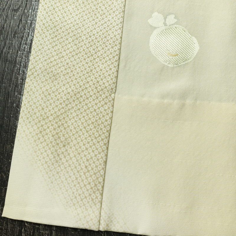 長襦袢 良品 正絹 花柄 袖無双・胴抜き 身丈123.5cm 裄丈67cm ベージュ_画像12