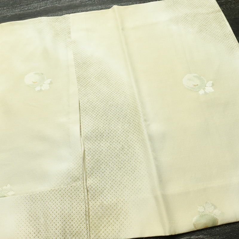 長襦袢 良品 正絹 花柄 袖無双・胴抜き 身丈123.5cm 裄丈67cm ベージュ_画像13