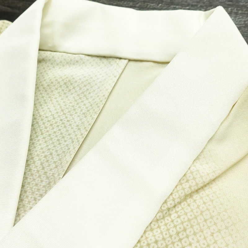 長襦袢 良品 正絹 花柄 袖無双・胴抜き 身丈123.5cm 裄丈67cm ベージュ_画像17