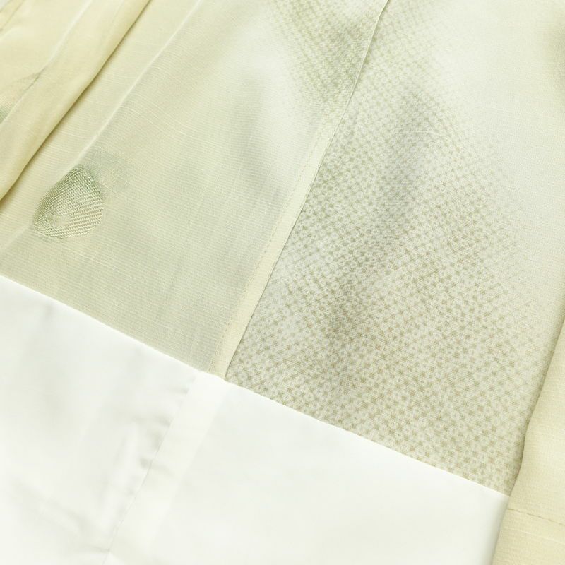 長襦袢 良品 正絹 花柄 袖無双・胴抜き 身丈123.5cm 裄丈67cm ベージュ_画像18