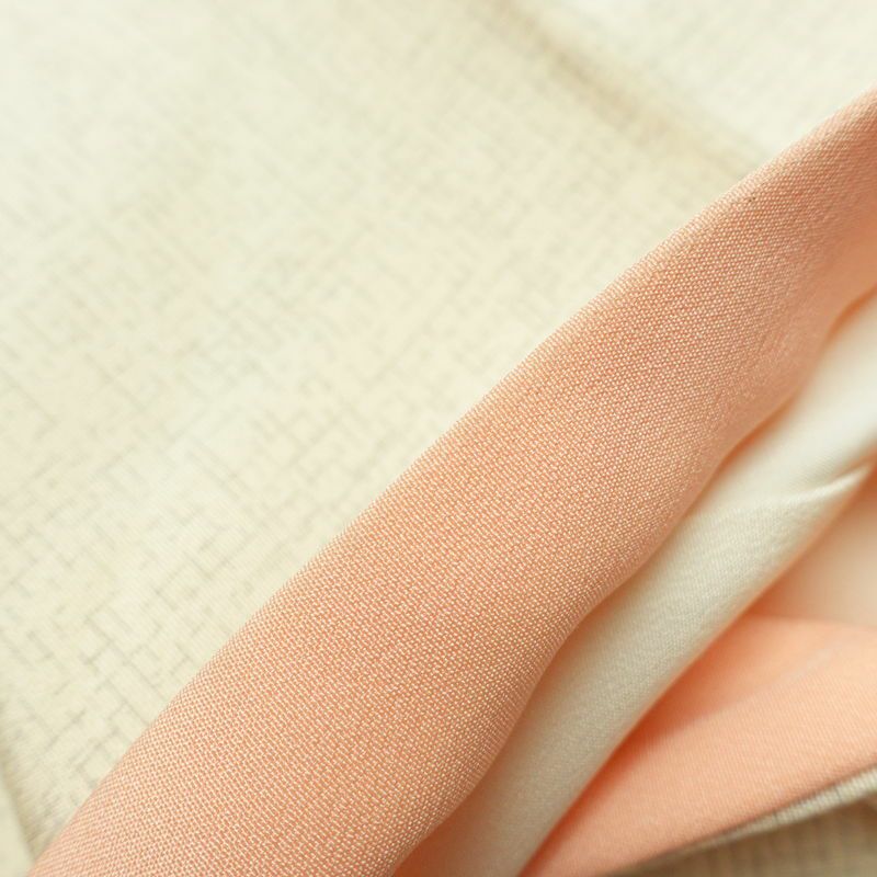 小紋 良品 飛び柄 正絹 花柄 袷仕立て 身丈158cm 裄丈65.5cm 着物 クリーム_画像15