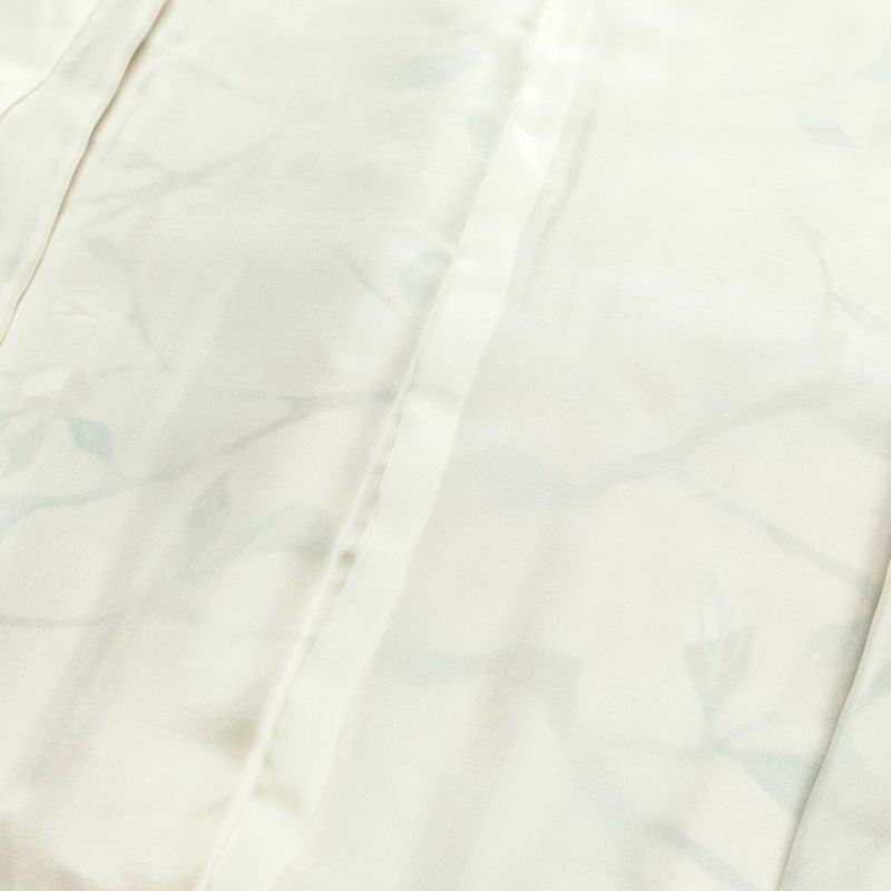 小紋 美品 しつけ糸付き 縮緬 総柄 正絹 木の葉・植物柄 袷仕立て 身丈163.5cm 裄丈67.5cm 着物 ピンク_画像18