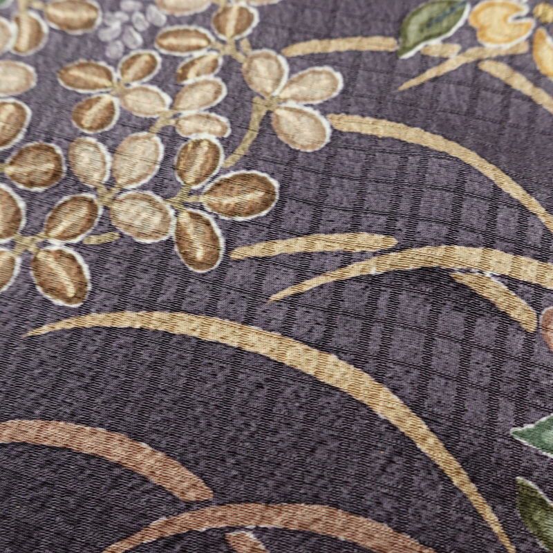 小紋 良品 総柄 正絹 花柄 袷仕立て 身丈158.5cm 裄丈64.5cm 箔 金彩 着物 紫・藤色_画像8
