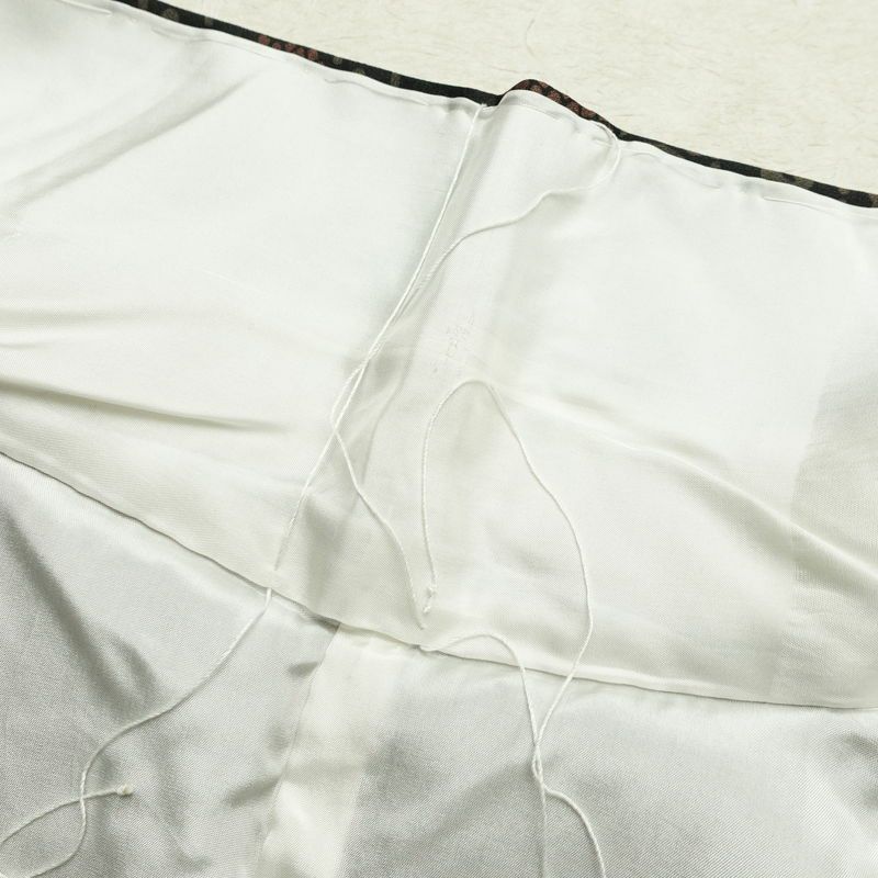 小紋 良品 総柄 正絹 花柄 袷仕立て 身丈156cm 裄丈65cm 菊 着物 黒_画像19